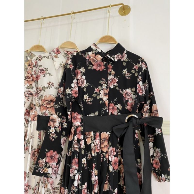 gamis import | Outer dress flower | Yuna plisket