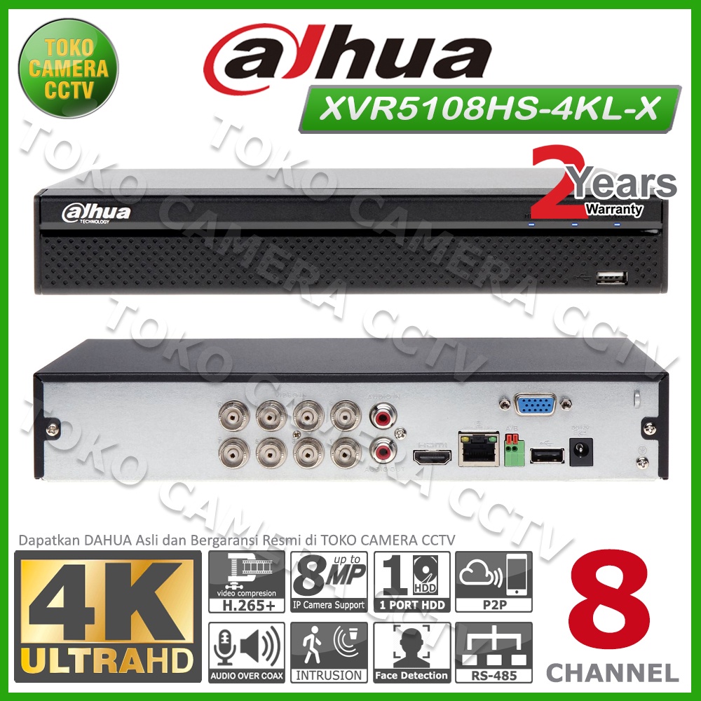 DVR DAHUA 8 CHANNEL DH-XVR5108HS-4KL-X DVR 8CH DAHUA 4K 8MP