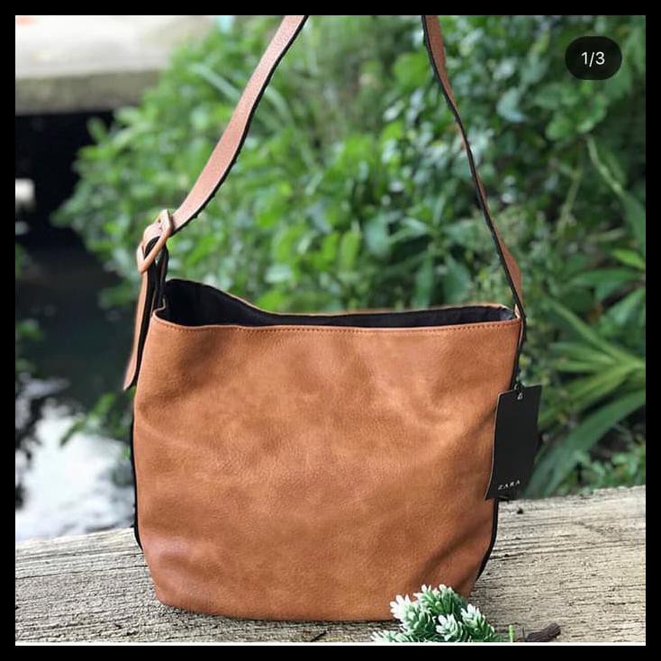 Tas wanita zara sling hobo original import termurah,supplier tangan k1 - Cokelat Tua 700za