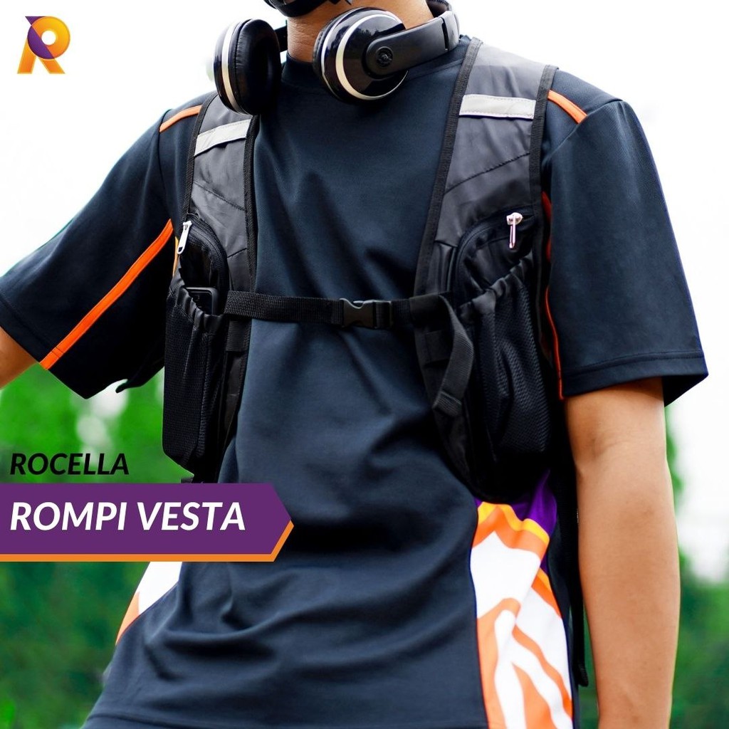 Rompi Lari//Rompi Sepeda//Rompi Running Cardio//Rompi Jogging//Rocella Rompi Vesta