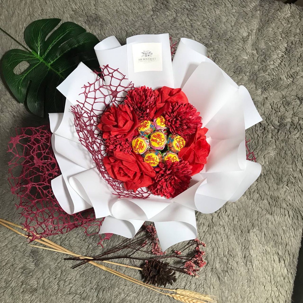 

!!READY!! BUKET BOUQUET PERMEN - BUNGA PALSU - KADO ULTAH - KADO WISUDA - KADO ENGAGEMENT