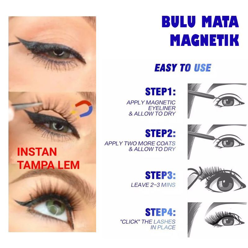 Eyelash Magnet Eyeliner Magnetic Bulumata Palsu Magnet Bulu Mata Magnetic