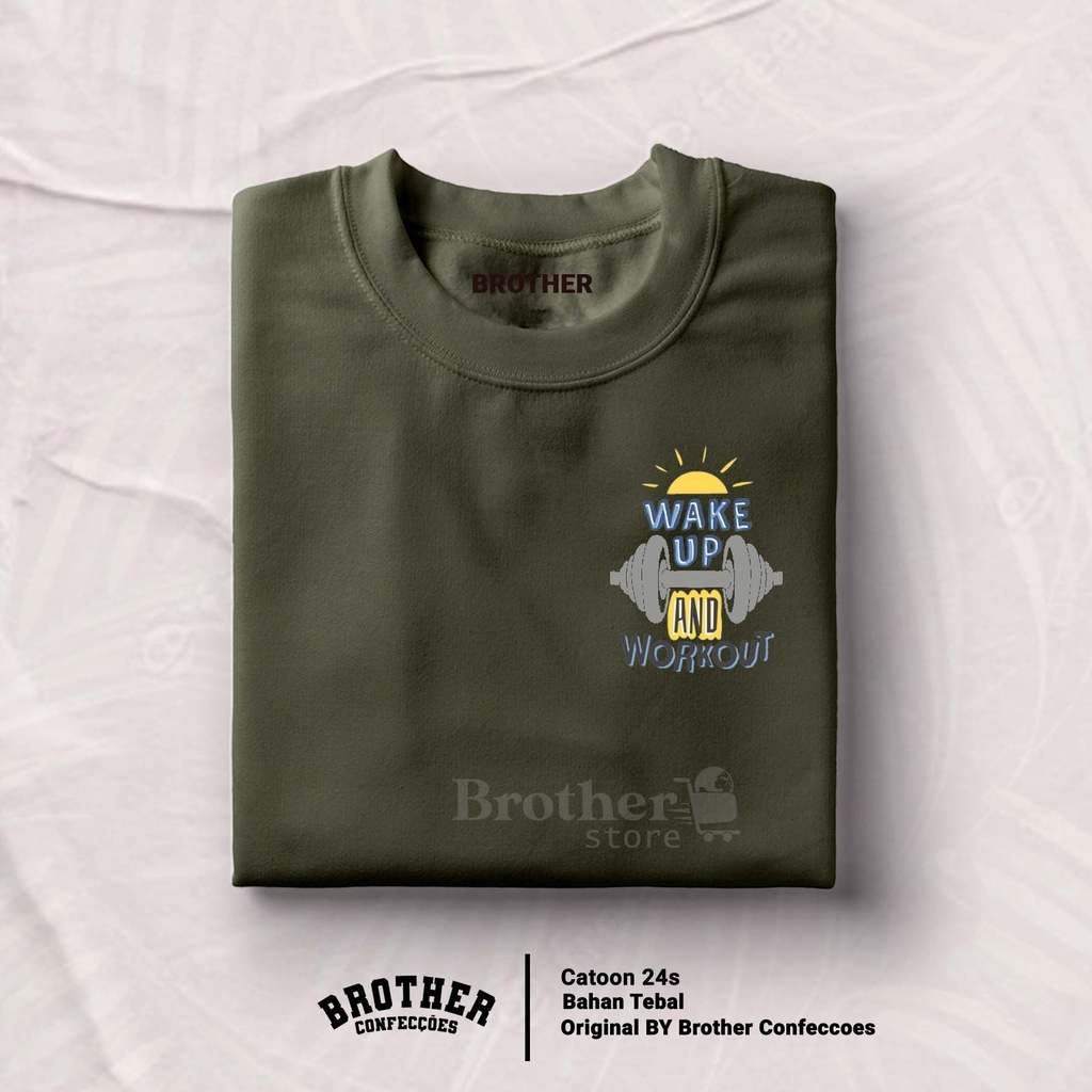 BROTHER STORE Kaos Distro Pria - KAOS COWOK - Kaos Kata Kata - WAKE UP Premium