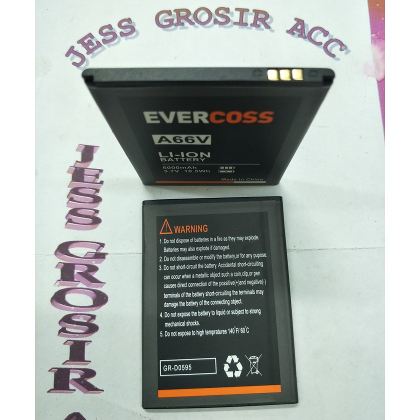 Baterai Battery Evercross Evercoss Cross A66V Double Power 5000Mah - Hitam