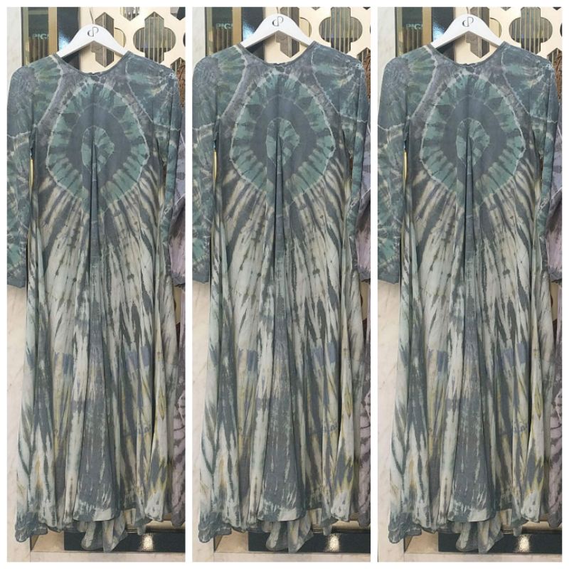 DIAN PELANGI UMBRELLA DRESS LENGAN CERUTI JUMPUTAN