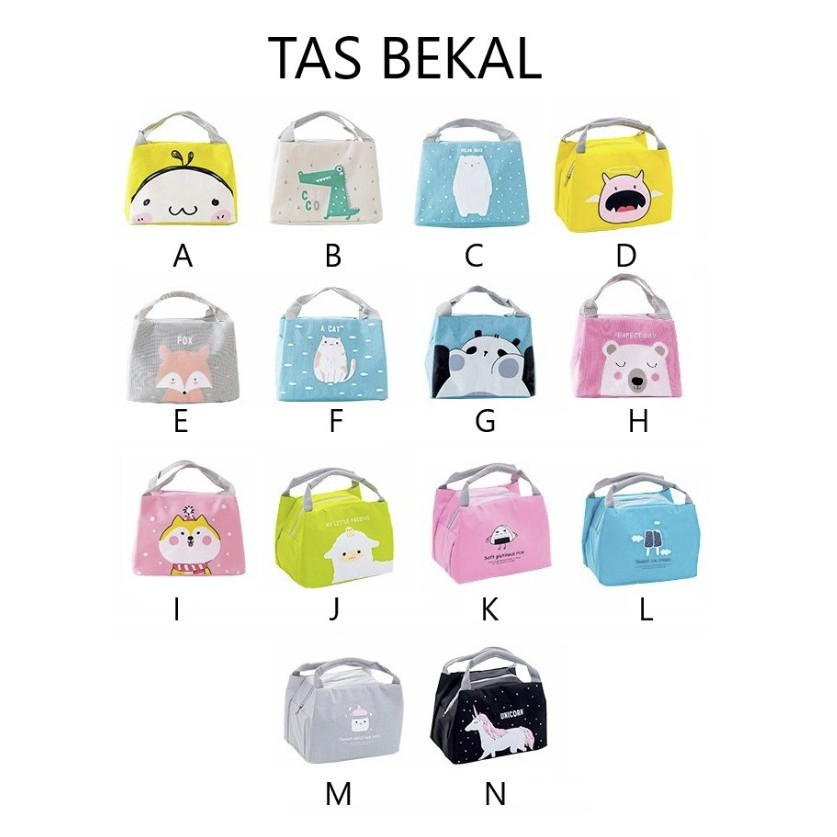 DODORY Tas Bekal Karakter Lunch Bag Cooler Tas bekal Alumunium Motif