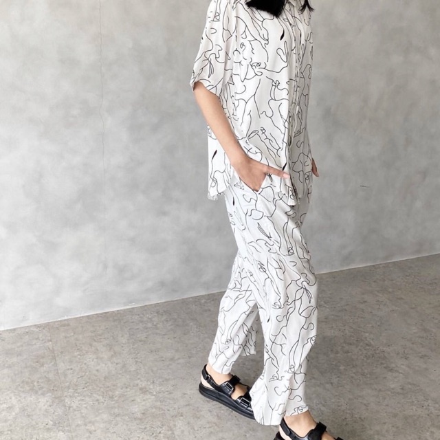 SALMA SET WHITE PATTERN TRICK&TRICKY