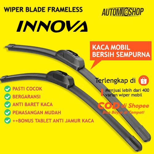 Wiper kaca mobil Innova / Wiper innova reborn / wiper frameless kijang innova Semua Tahun BONUS Tabl