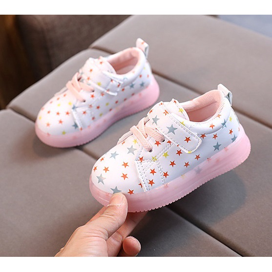 Qeede_Store Sepatu STARY Lampu LED Sepatu Anak Perempuan Size 21-30