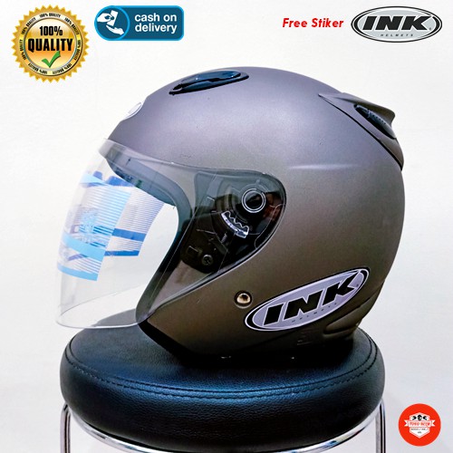HELM DEWASA MURAH HELM CENTRO HELM INK SNI KW ( CENTRO ABU-ABU DOFF )
