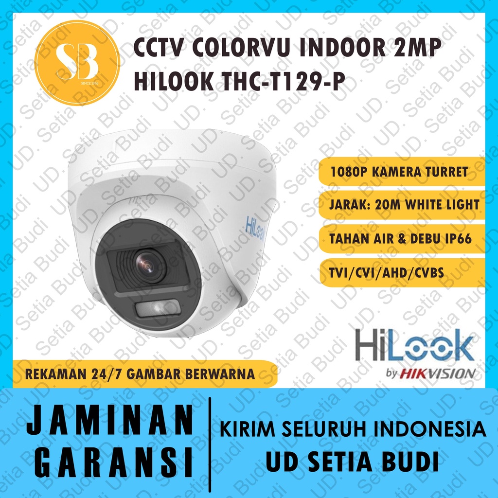 Kamera CCTV Colorvu (Warna) Indoor 2 MP Hilook THC-T129-P