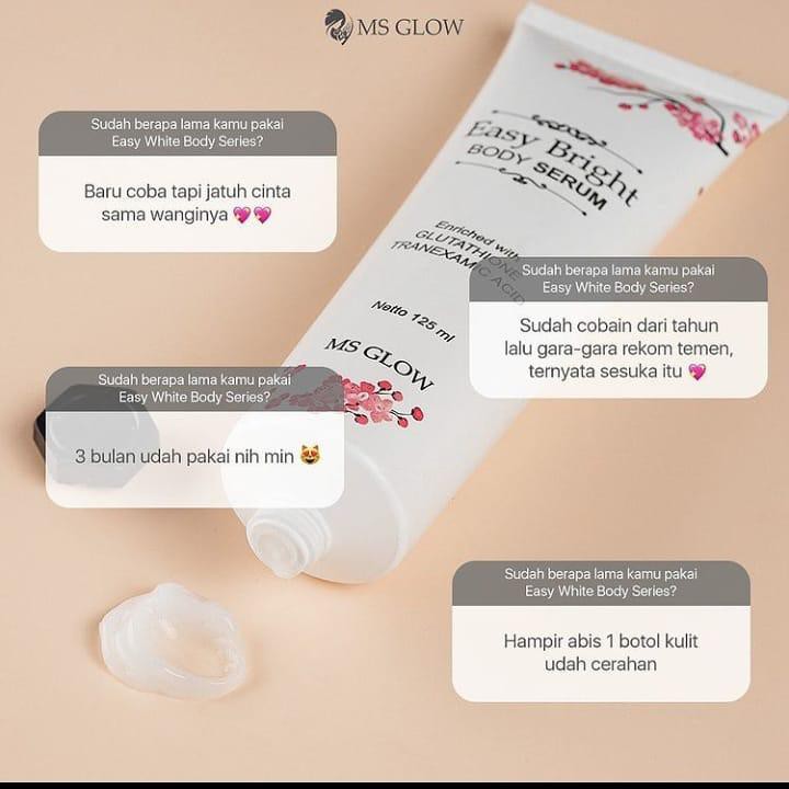 Body whitening MS GLOW original (garansi uang kembali apabila produk terbukti palsu)