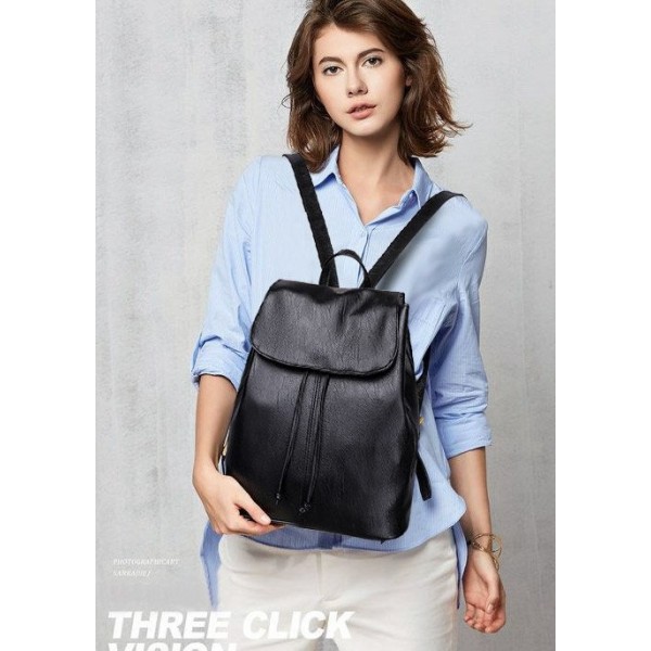 TAS RANSEL HITAM KENOP SIMPLE BESAR BRANDED IMPORT WNAITA BAGUS CANTIK