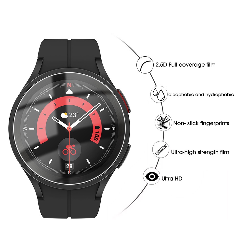 1pc Tempered Glass Pelindung Layar Samsung Galaxy Watch 5 Pro HD Anti Gores