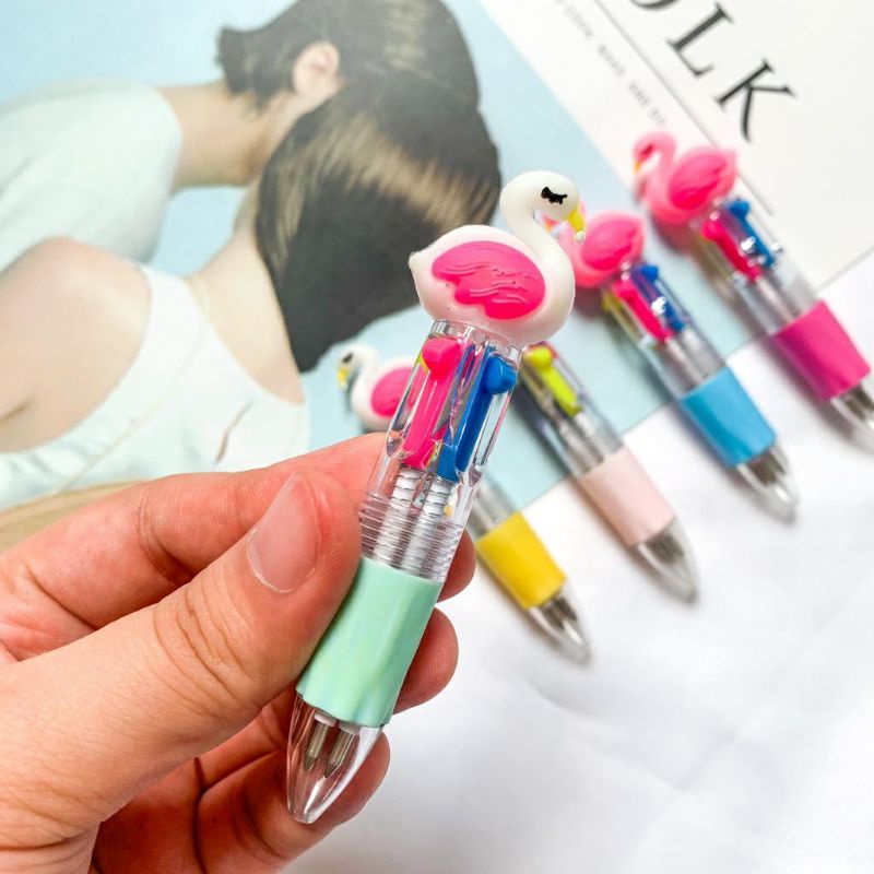 

pulpen 4 warna flamingo pena pen pulpen warna warni bollpoint warna warni