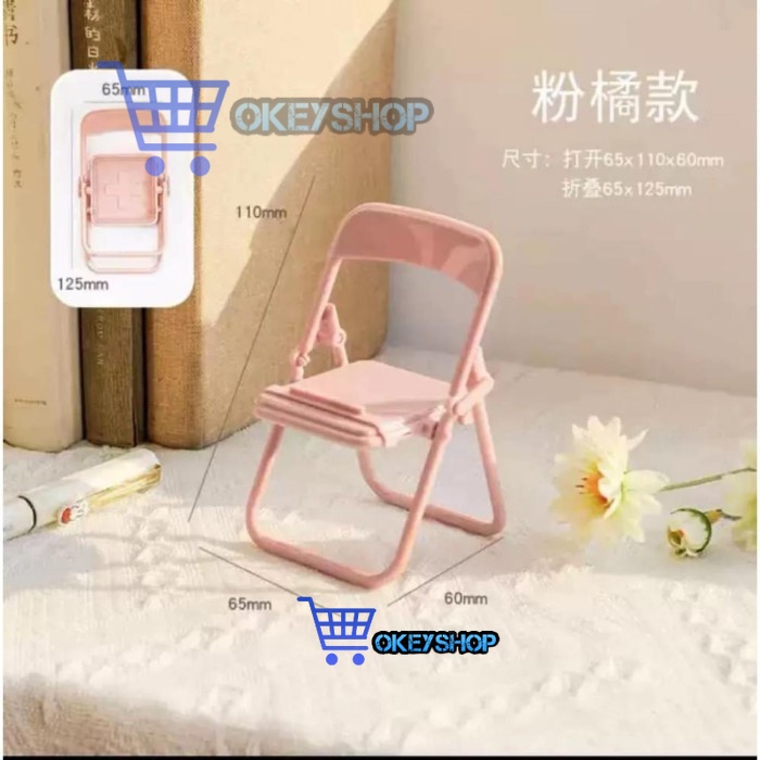 COD Stand Holder Hp Bentuk Kursi / Stand Hp Kursi Lipat Warna Macaron