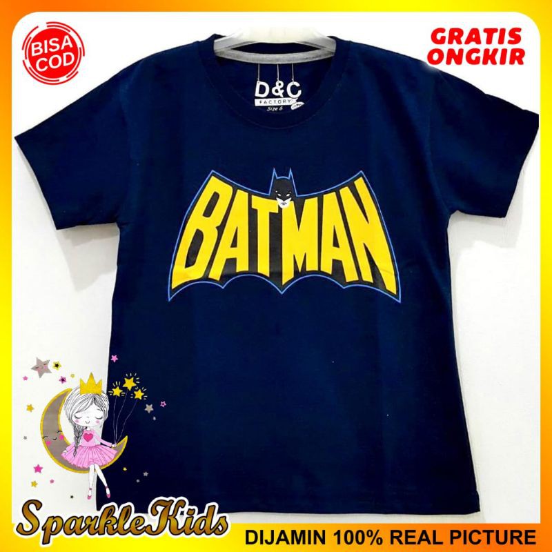 SparkleKids Baju Anak / Kaos Anak Laki-Laki Motif Bat Navy 1-10 Tahun