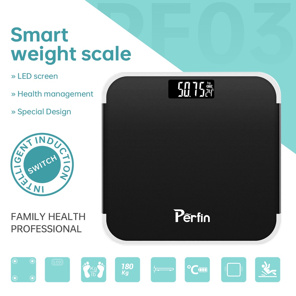 Perfin PF03 Timbangan Badan Digital -- Black