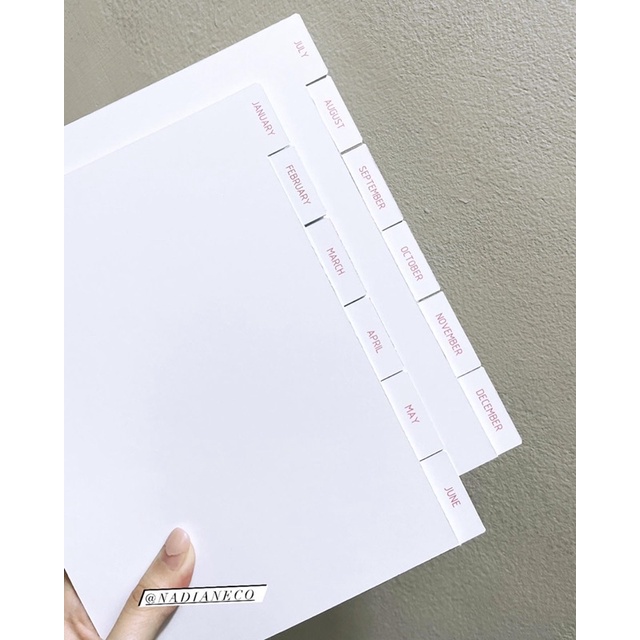 

Monthly Binder Divider A5