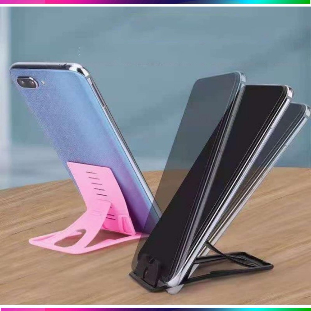 Foldable Phone Holder Mini Stand Card Holder Phone Stand Dudukan Hp Multifungsi Phone Tablet Stand Warna - ACAK / RANDOM