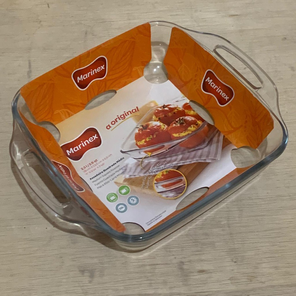 Marinex 6219 2,5 Liter Loyang Kue Kaca Persegi Gagang