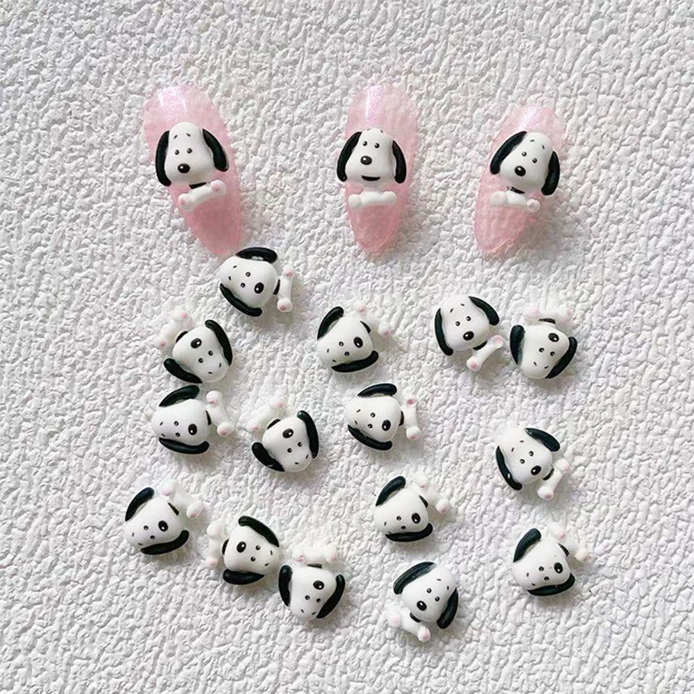 Augustina 10pcs / Set Ornamen Kartun Beruang 3D Bahan Resin Untuk Dekorasi Nail Art Charms