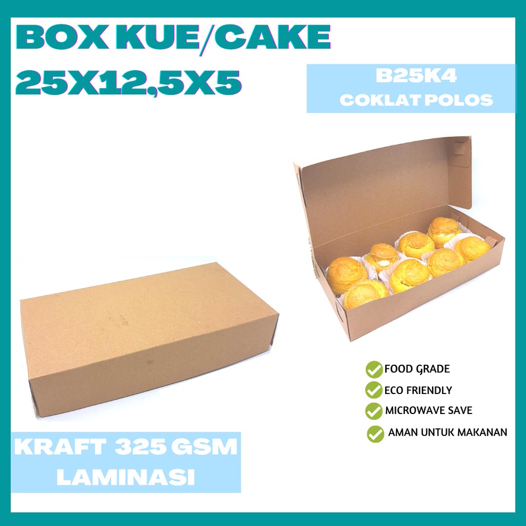 Dus Brownies 25X12.5X5 Box Brownies (B25K4-Laminasi)