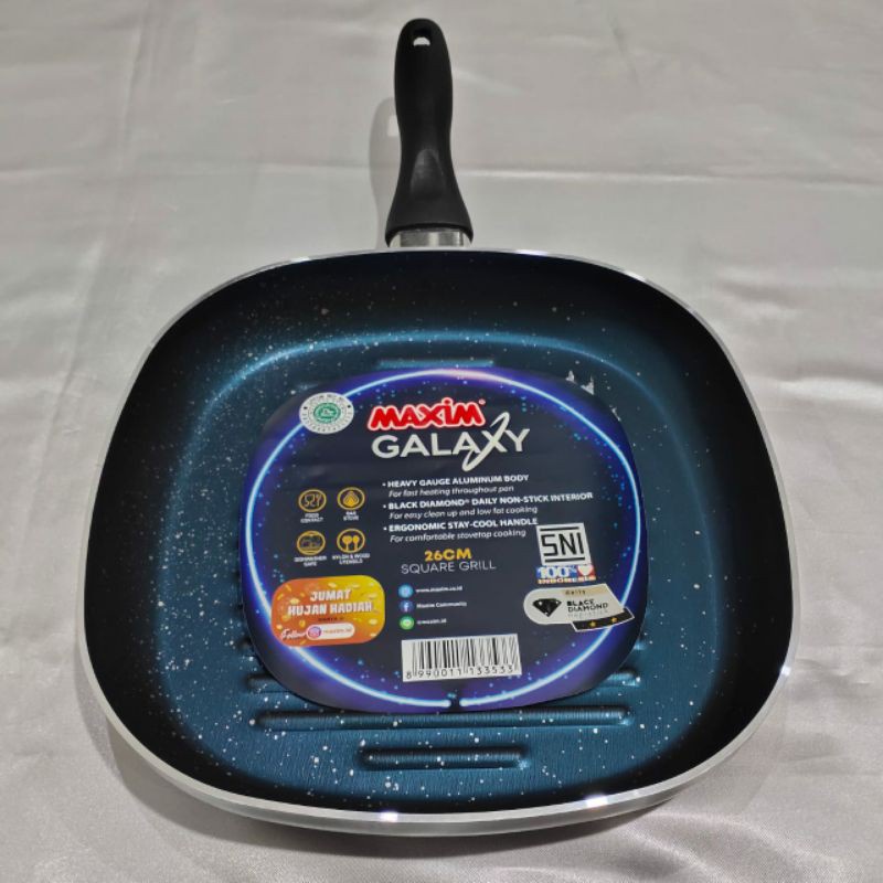 MAXIM GALAXY SQUARE GRILL TEFLON CERAMIC PEMANGGANG 26CM  Frypan Panggangan Penggorengan Square Grill Teflon 26 cm Maxim Galaxy GAL26GRILL GAL 26 GRILL