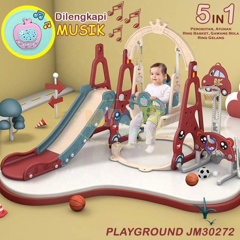 PEROSOTAN ANAK + AYUNAN MAINAN ANAK PANDA MUSIK 5in1 ppayground anak