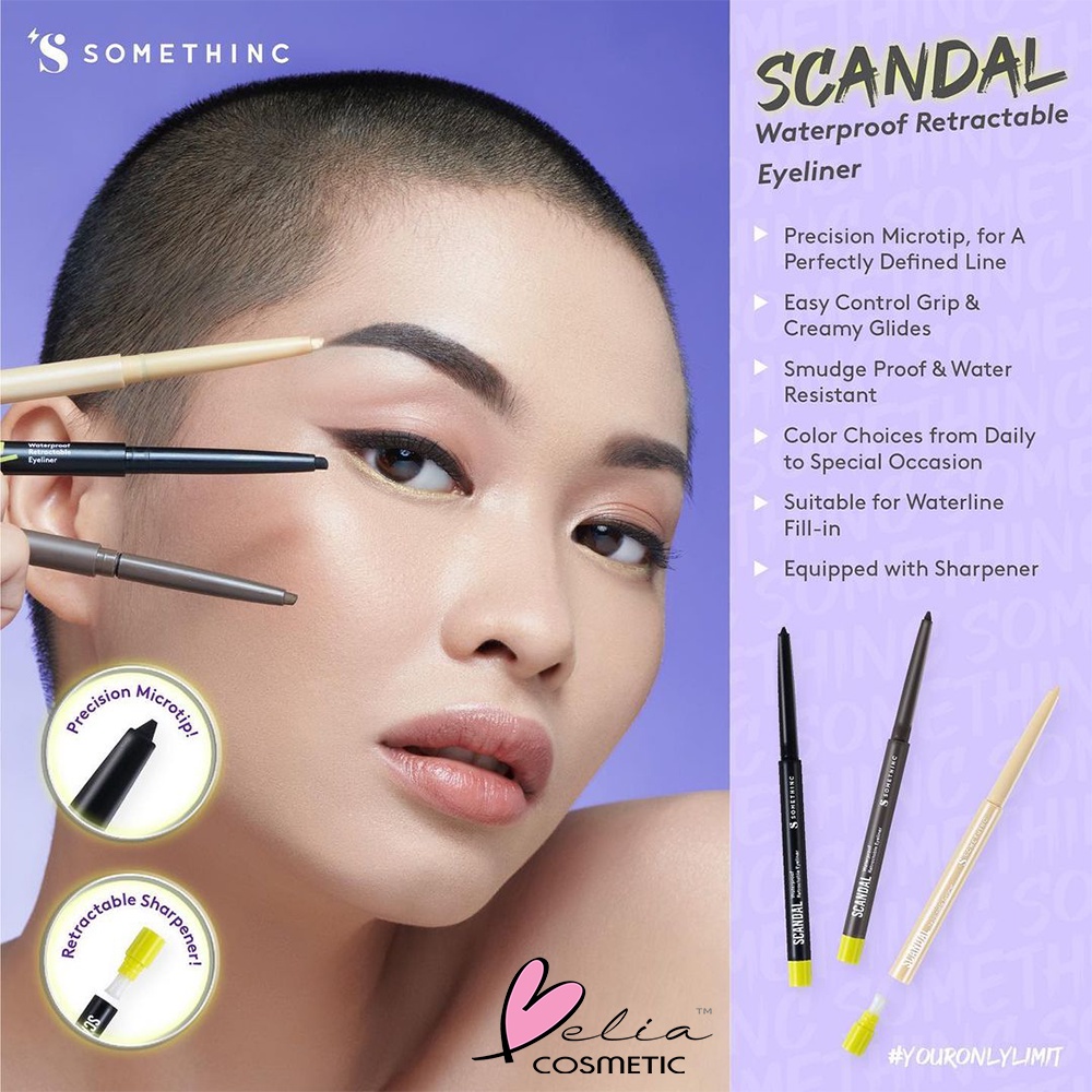 ❤ BELIA ❤ SOMETHINC SCANDAL Waterproof Retractable Eyeliner | Pensil Pencil Eyeliner | BPOM