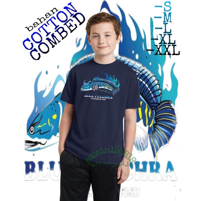 kaos anak channa blue pelcrha/snakehead/andrao/stewarti/limbata/auranti/maru/pulchra/barca/marulioid