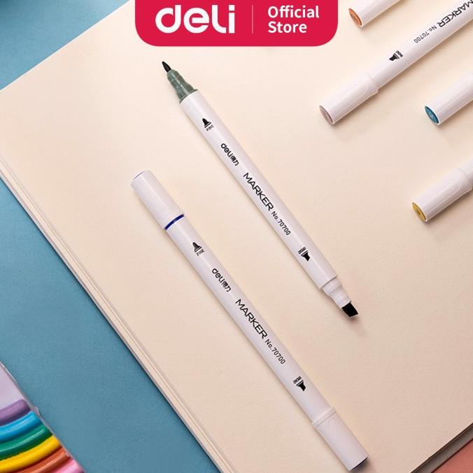 

Deli spidol desain profesional 24 warna ujung ganda 70700-24