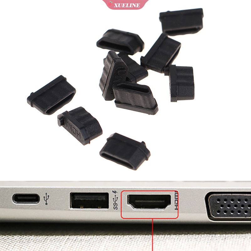 10pcs Cover Pelindung Anti Debu Bahan Karet Untuk Plug HDMI Female