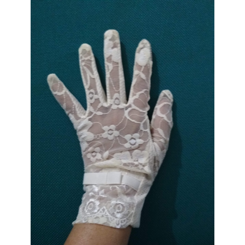 SR89 Sarung tangan Pengantin Wanita Renda halusTouchScreeen Wedding gloves