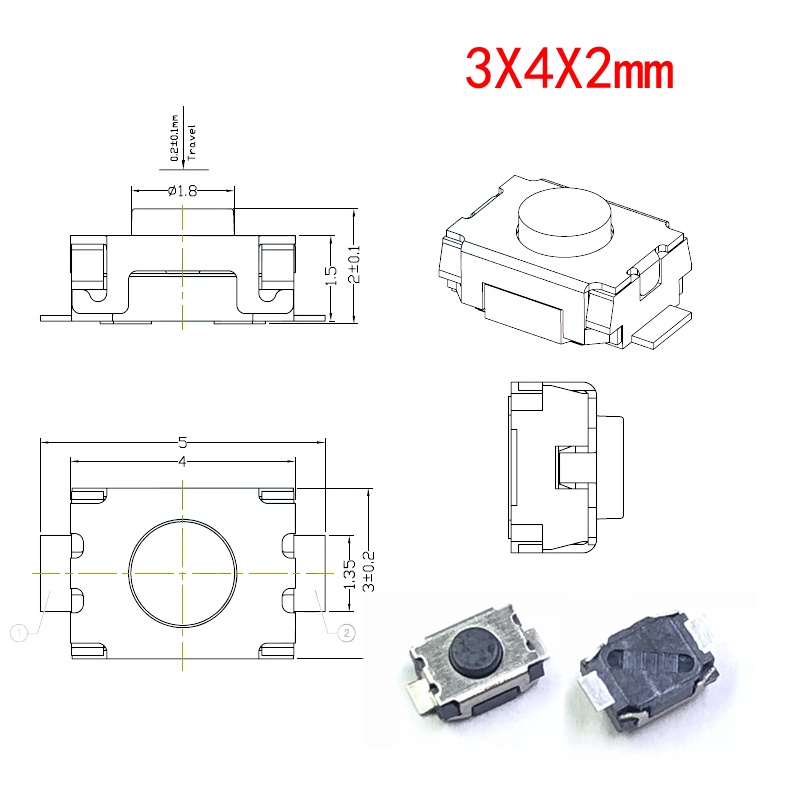 【250 pcs】Micro Switch/Tactile Microswitch Untuk Kunci Mobil/Saklar Tactile/Tactile Switch