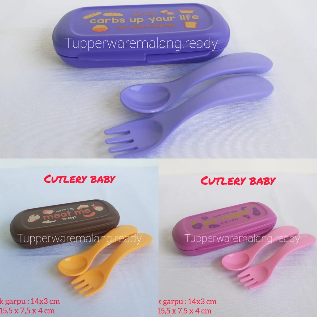 SENDOK GARPU BAYI TUPPERWARE CUTLERY BABY SET WITH CASE MURAH