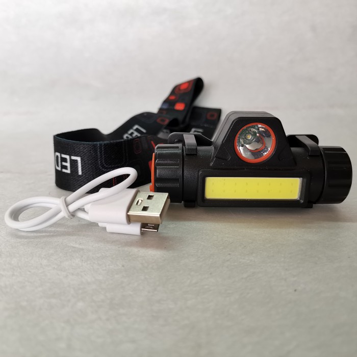 Senter Kepala Sorot Mitsuyama Led Super Terang Led USB Charge Headlamp MS 1922