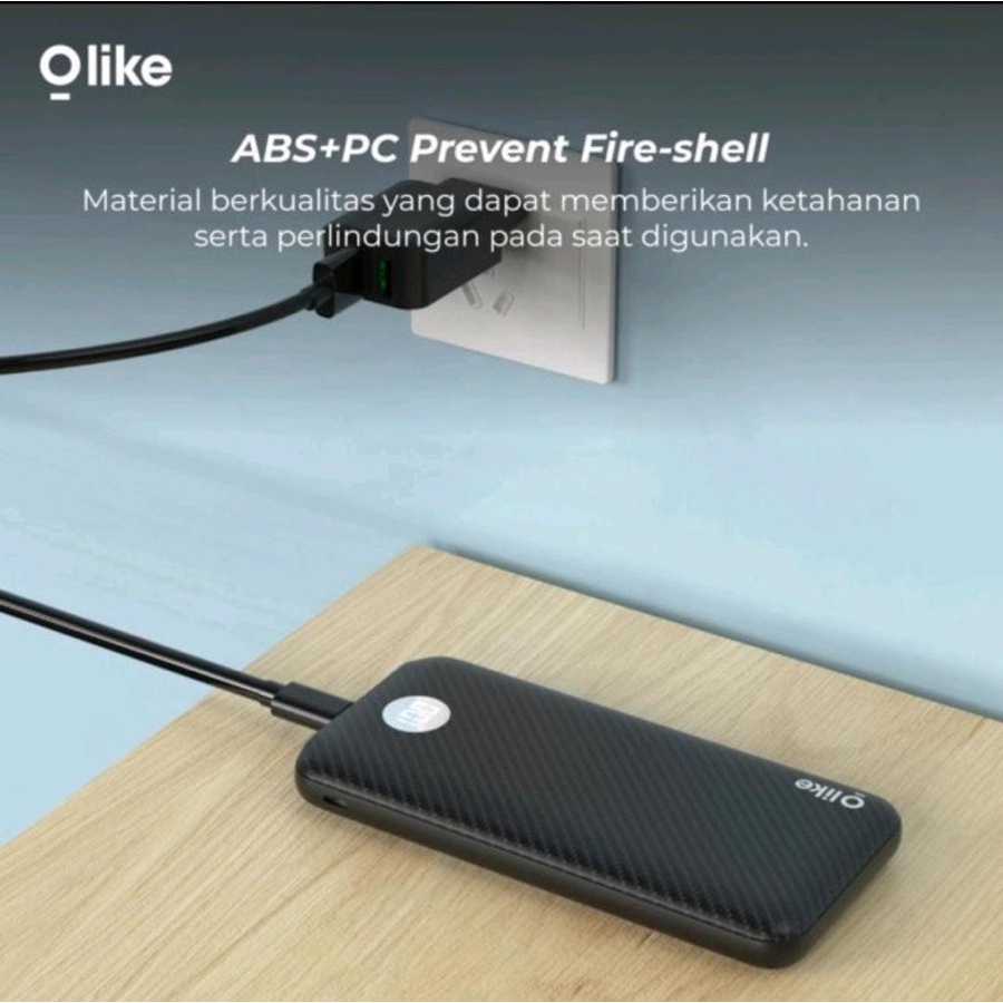 Olike Powerbank Dual USB Port 10.000 mAh LED Display Fast Charging P1 ORIGINAL