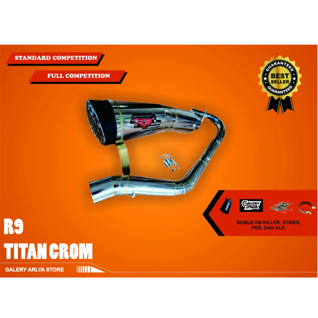 Knalpot racing mio sporty-mio soul carbu R9 Titan crom