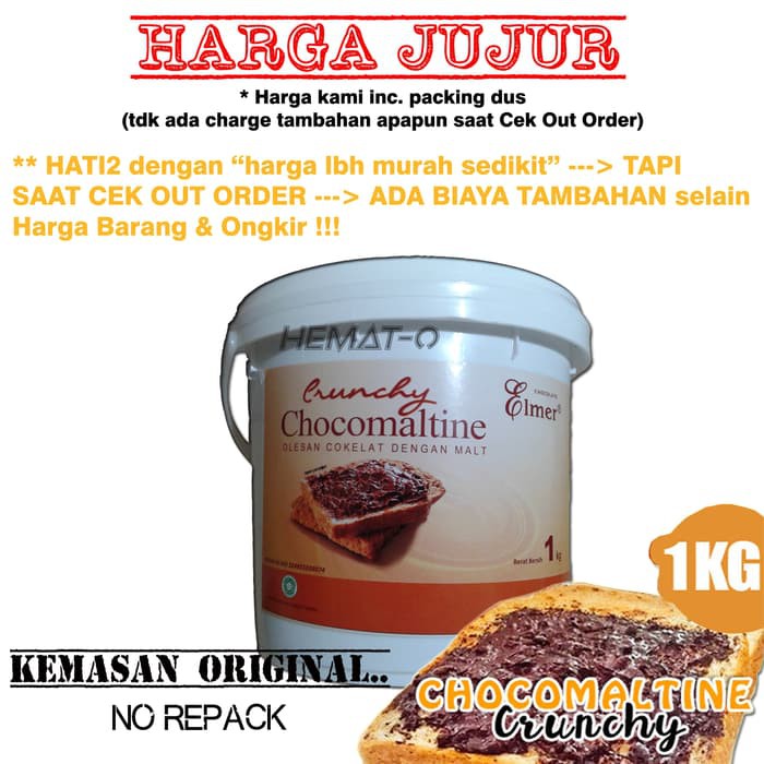 

Elmer CHOCOMALTINE Crunchy 1 Kg ORIGINAL (Berat Pegiriman hanya 1 Kg)