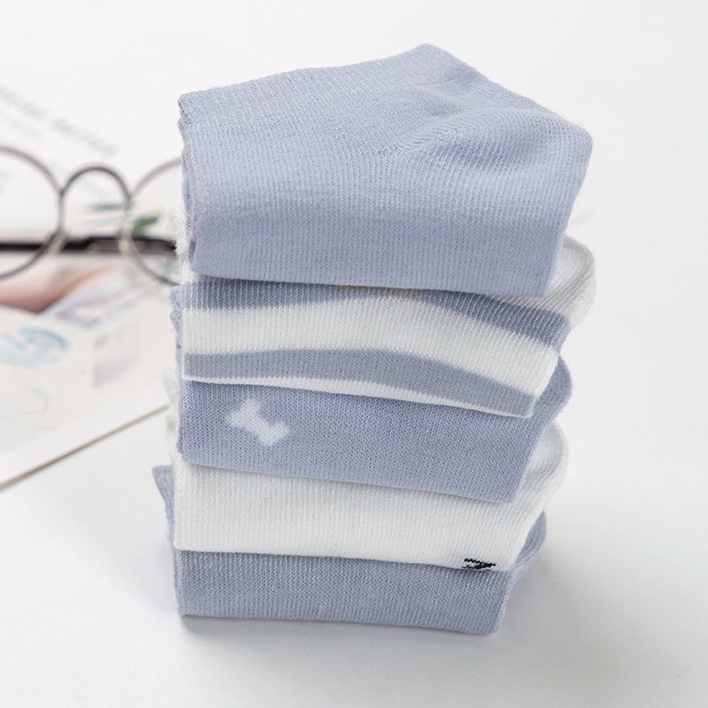 ❤GTB❤  Kaos Kaki Wanita Motif Blue Bear Love Fashion Korea Women Sock Import Murah KK013