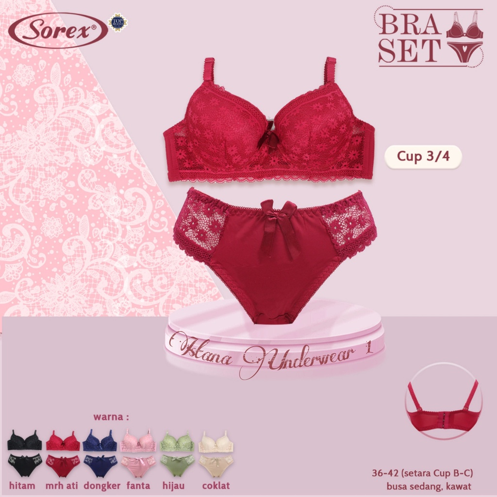 Bh set sorex / Bra wanita / Bra set Setelan sorex BIG SIZE Renda lembut Premium cocok Seserahan nikah pengantin