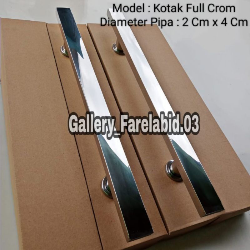 Panjang 1 Meter Handle Pintu Rumah Stainless Steel Kotak Jumbo 100 Cm Gagang Pintu Rumah Modern Bulat 80 Cm Pegangan Pintu Kupu Tarung Crom Tarikan Rumah Utama Minimalis