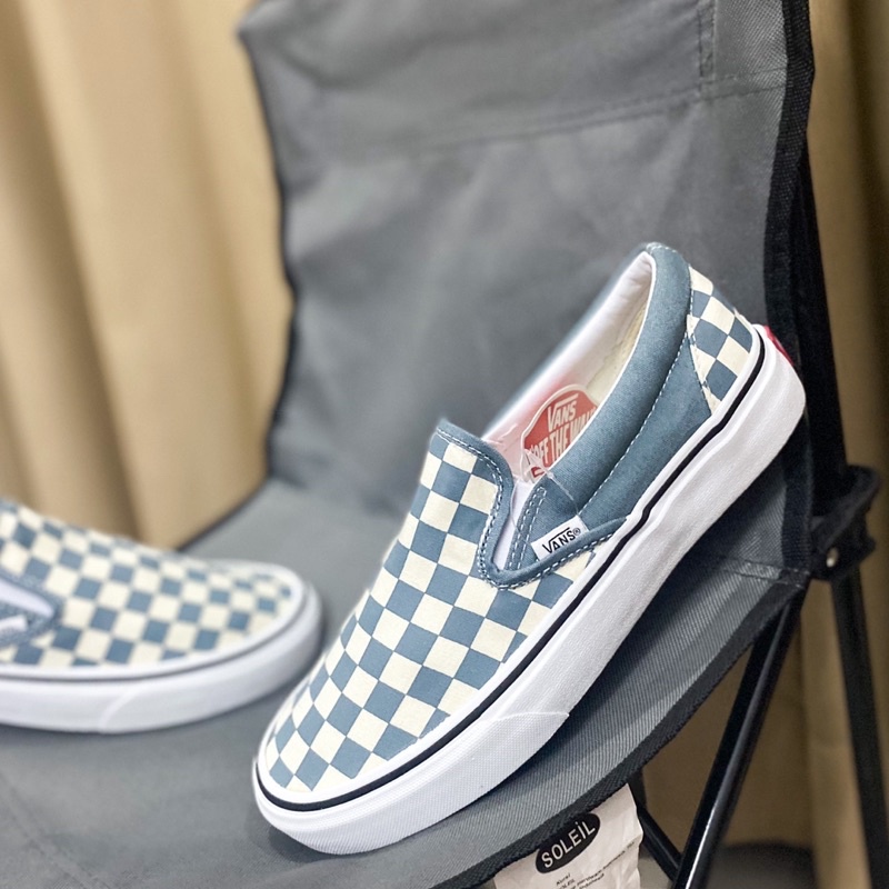 VANS ORIGINAL SLIP ON BLUE MIRAGE CHECK