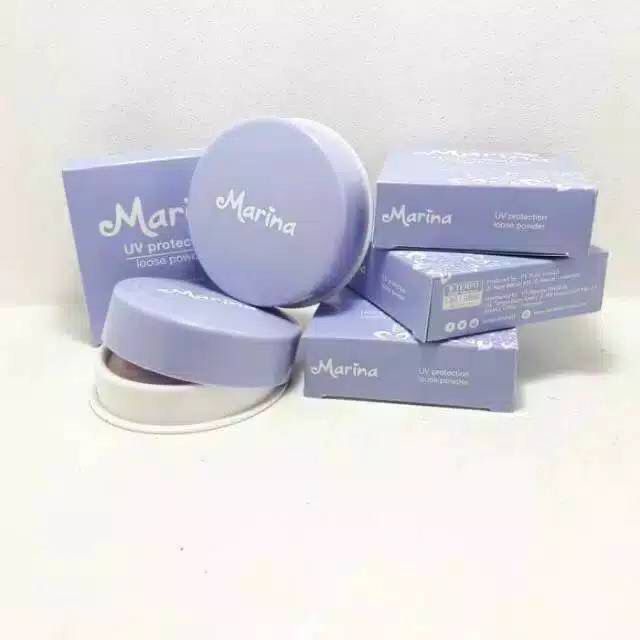 `ღ´ PHINKL `ღ´ Marina bedak tabur loose powder tempat ungu untuk sehari hari wajah anti minyak hasil natural