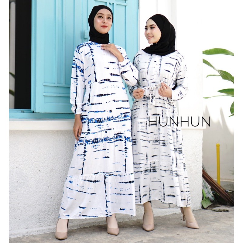 Heila Homey Dress Hesla Bilar Tiedye Tie Dye Maxy Gamis Rayon Premium Hits Selebgram Pusatgrosir_solo