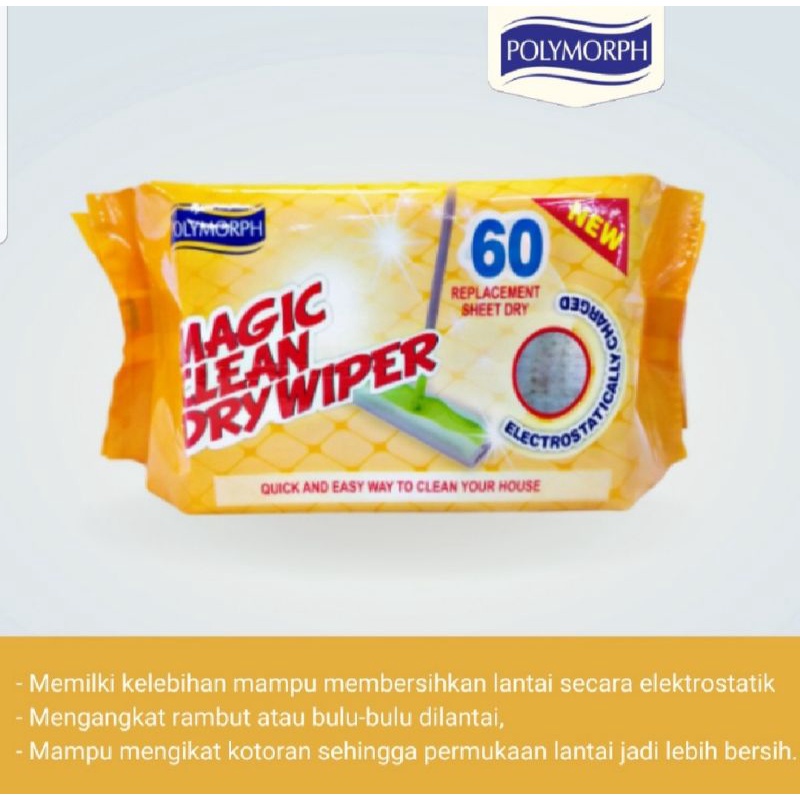 POLYMORPH SWEEPER /SAPU KERING /TONGKAT PEL FREE 10lbr TiSU KERING PEMBERSIH LANTAI /MAGIC CLEAN DRY