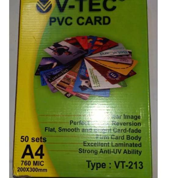 

[KODE BARANG 0FG78] PVC ID CARD / BAHAN ID CARD UK 200mm x 300mm/ 50Sets DYE INK 8h