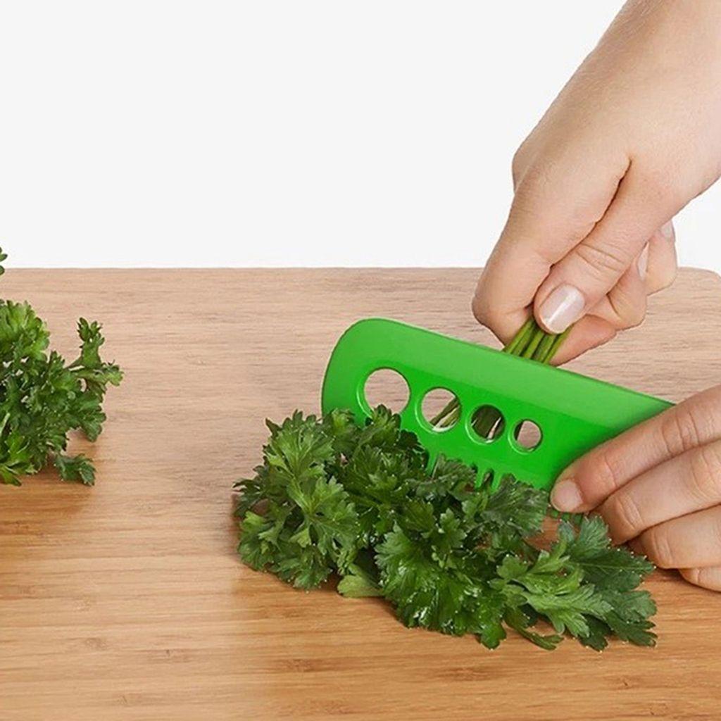 [Elegan] Pengupas Daun Sayur 1pcs Pegangan Nyaman Multifungsi Dapur Sipplies Kale Stripping Comb