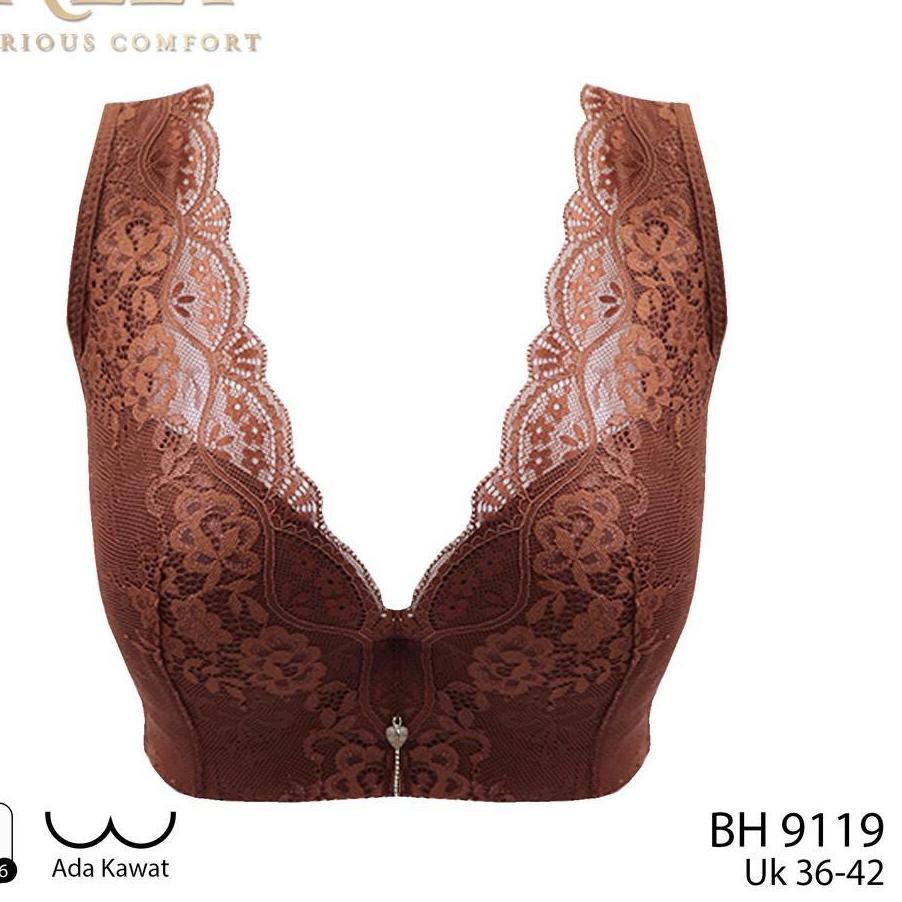 ✮ TALLY 9119 Bh Penekan lemak brokat kait 6 kawat- Bra Jumbo CUP D | press lemak samping | berkawat 
